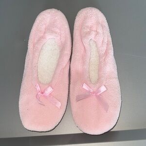 Pink Fuzzy Slippers with Bow